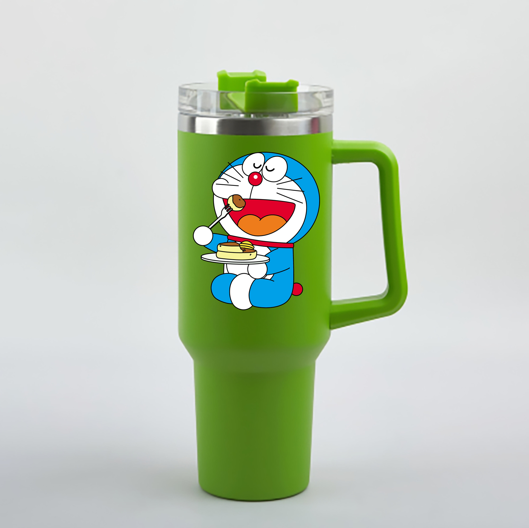 （画像用） ドラえもん Doraemon 1200mL車用タンブラー - クリスタルステッカー（プラスチックストロー付き）